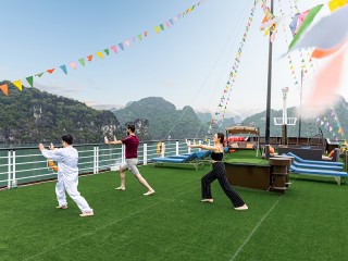 Tai Chi on sundeck
